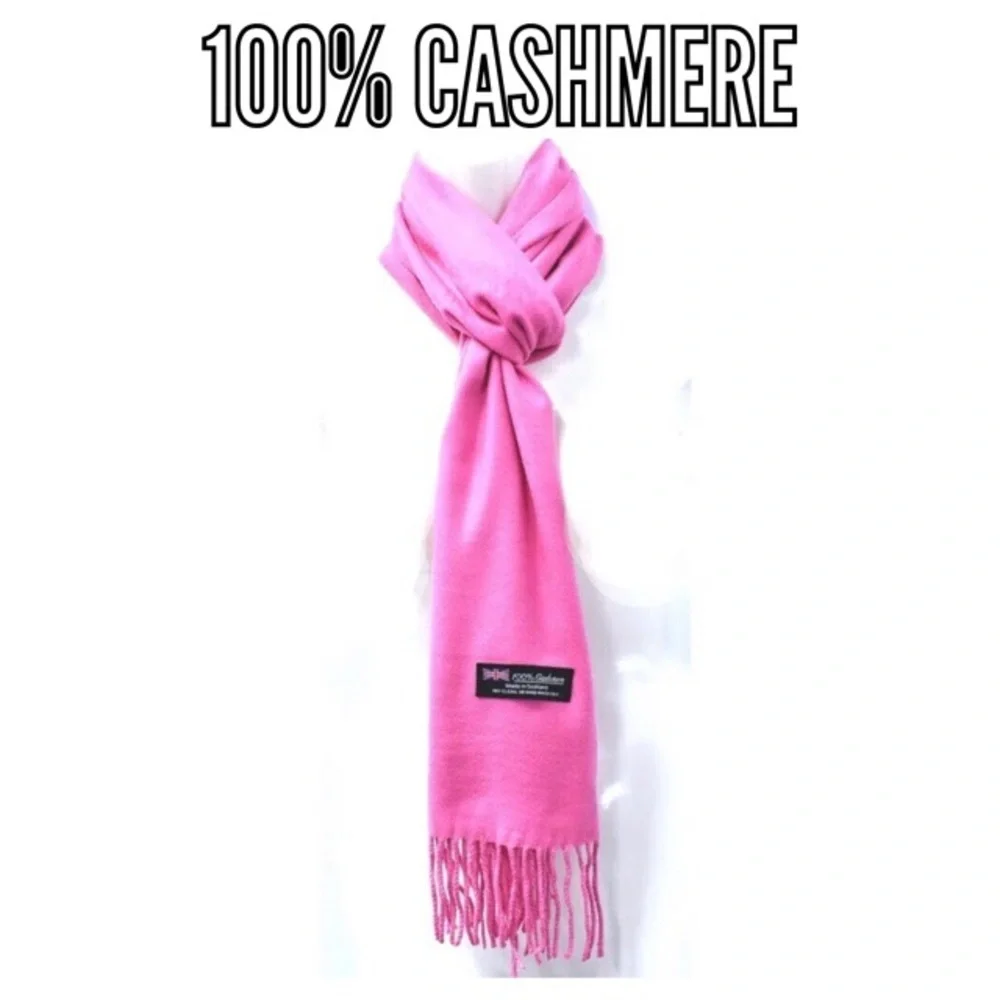 Pink Cashmere Scarf Long and Soft - Picture 2 of 4